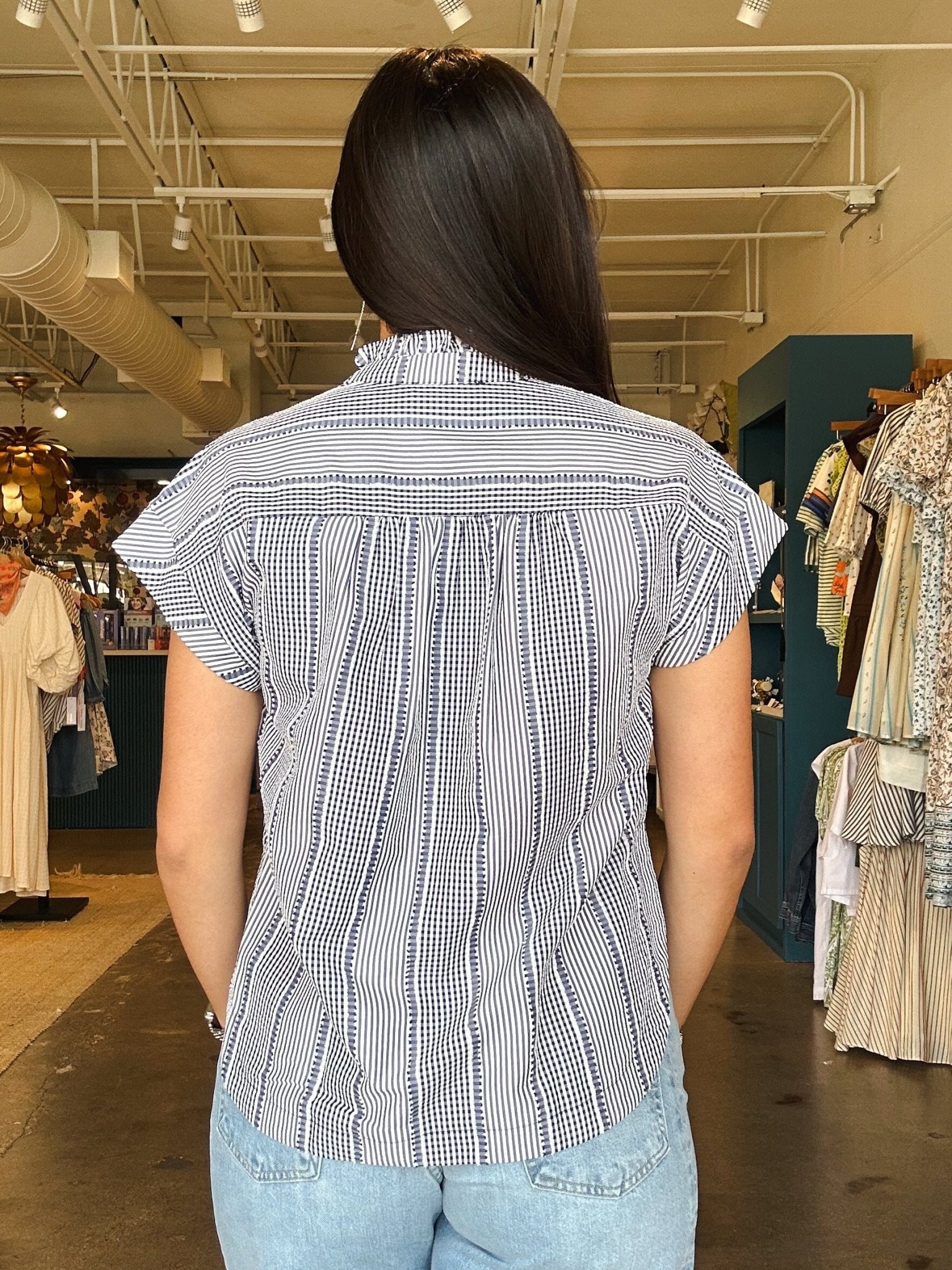 Julia Gingham Button Down Blouse - Elle Maxine