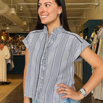 Julia Gingham Button Down Blouse - Elle Maxine