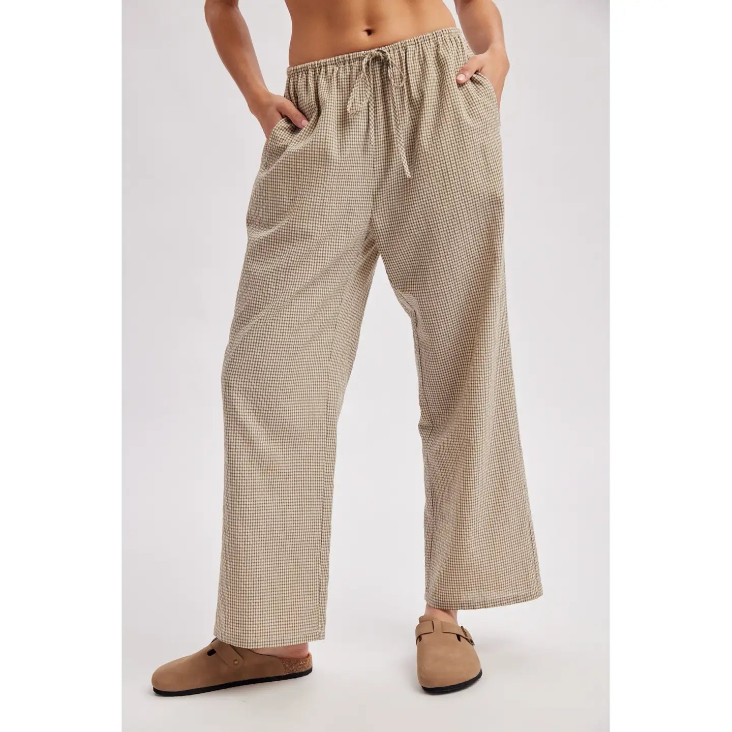 Julia Plaid Drawstring Pants - Elle Maxine