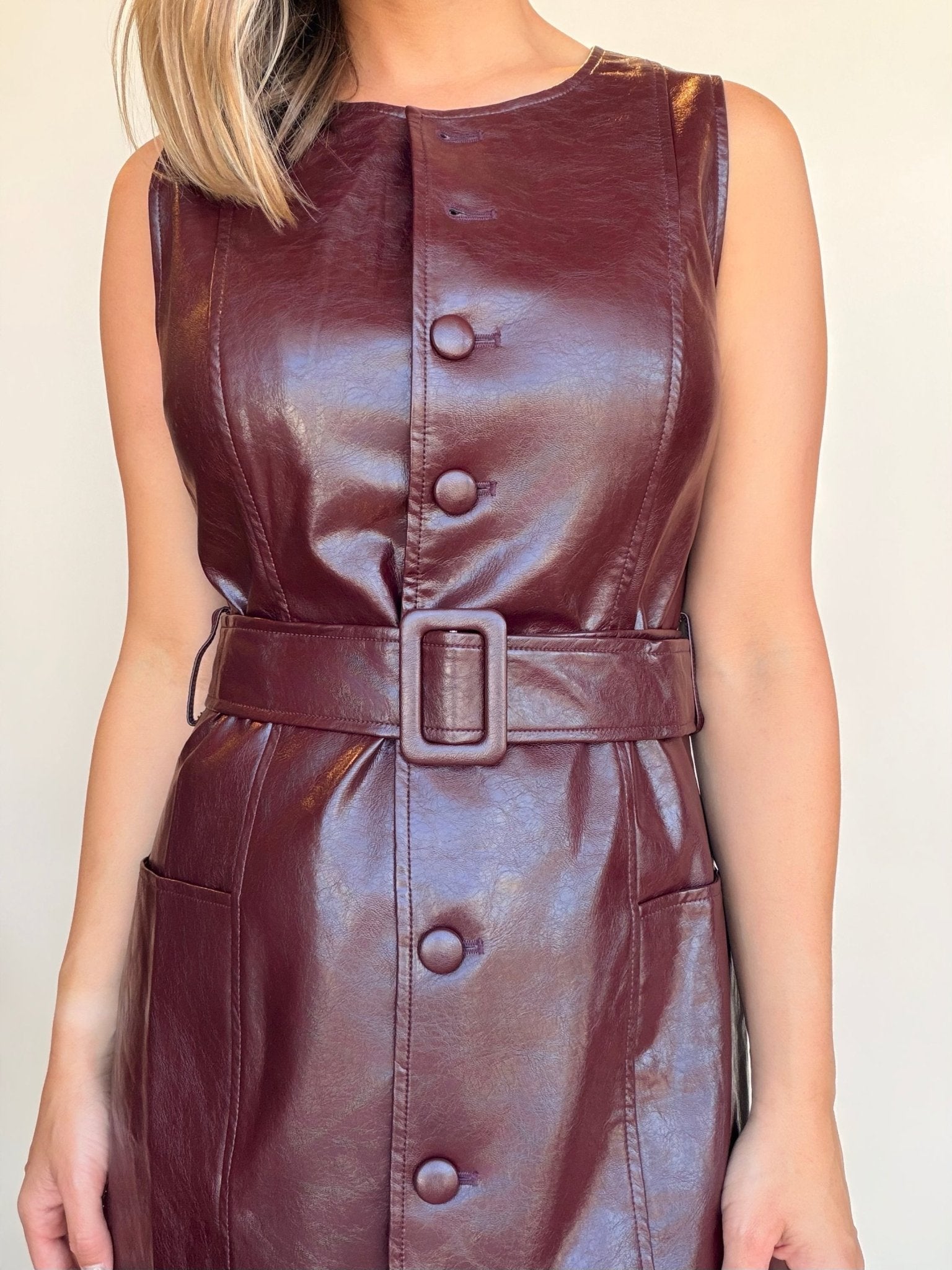 Julian Faux Leather Dress - Elle Maxine