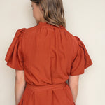 Junie Flutter Sleeve Belted Dress - Elle Maxine