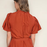 Junie Flutter Sleeve Belted Dress - Elle Maxine