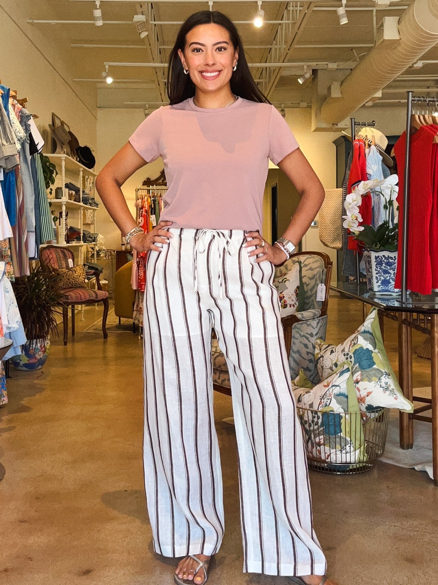 Justine Stripe Pant - Elle Maxine