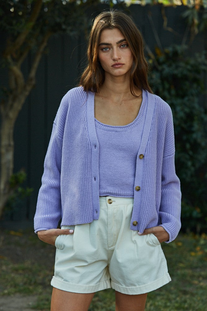 Kacey Cardigan- Lavender