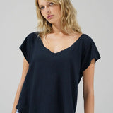 Kaden V - Neck Tee - Black - Elle Maxine