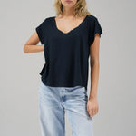 Kaden V - Neck Tee - Black - Elle Maxine