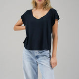Kaden V - Neck Tee - Black - Elle Maxine