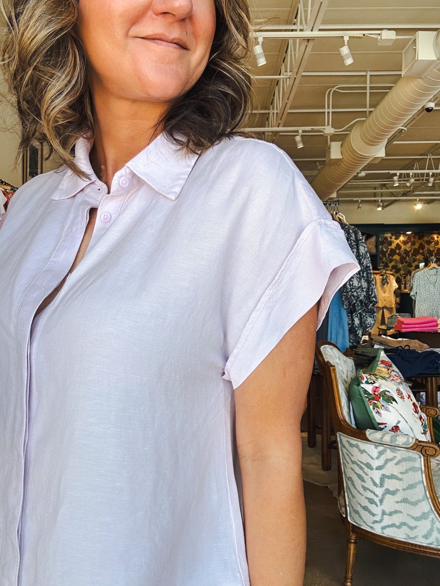 Kai Collared Shirt - Lavender - Elle Maxine