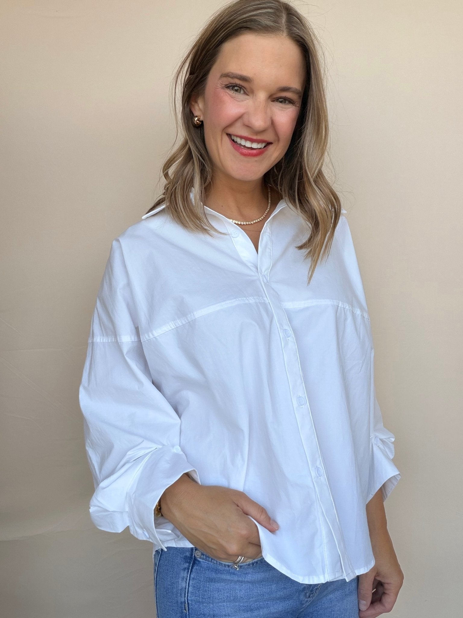 Kaia Modern Button Down Top - Elle Maxine