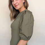 Kansas Poplin Sleeve Henley - Elle Maxine