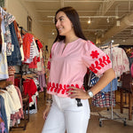 Katie Floral Puff Sleeve Top - Pink - Elle Maxine