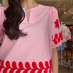 Katie Floral Puff Sleeve Top - Pink - Elle Maxine