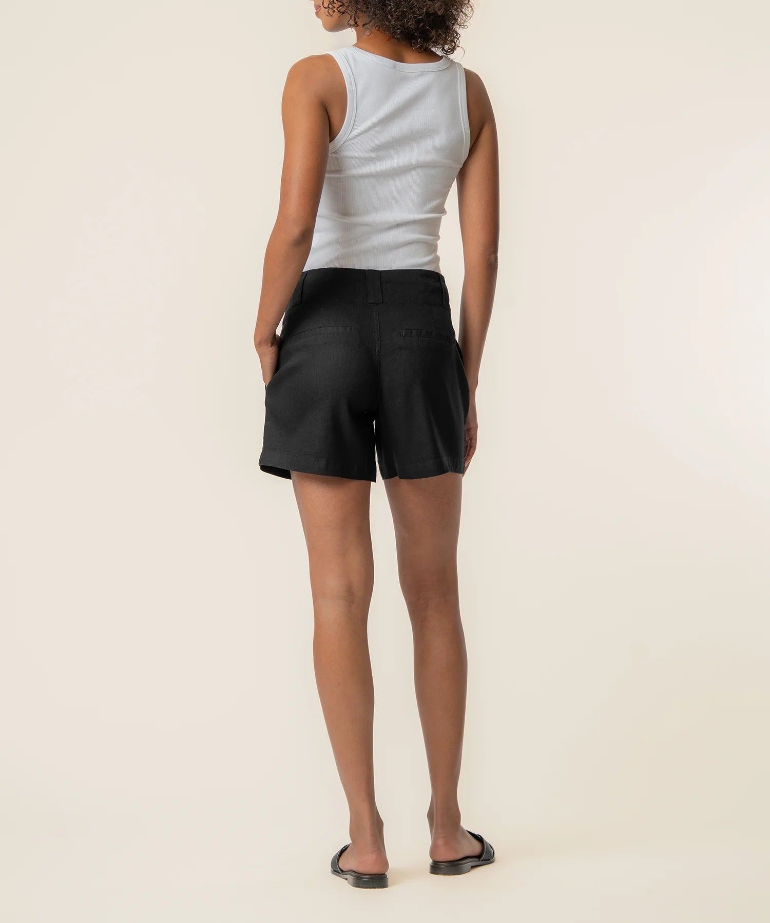 Katie High Rise Drawstring Short - Black - Elle Maxine