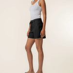Katie High Rise Drawstring Short - Black - Elle Maxine