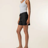 Katie High Rise Drawstring Short - Black - Elle Maxine