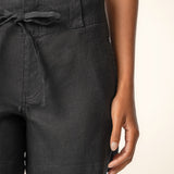 Katie High Rise Drawstring Short - Black - Elle Maxine