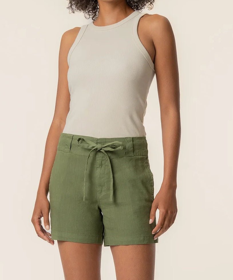 Katie High Rise Drawstring Short - Dill - Elle Maxine