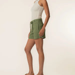 Katie High Rise Drawstring Short - Dill - Elle Maxine