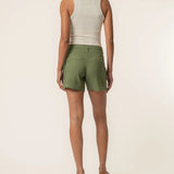 Katie High Rise Drawstring Short - Dill - Elle Maxine