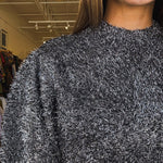 Katy Metallic Sweater - Gunmetal - Elle Maxine