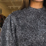 Katy Metallic Sweater - Gunmetal - Elle Maxine