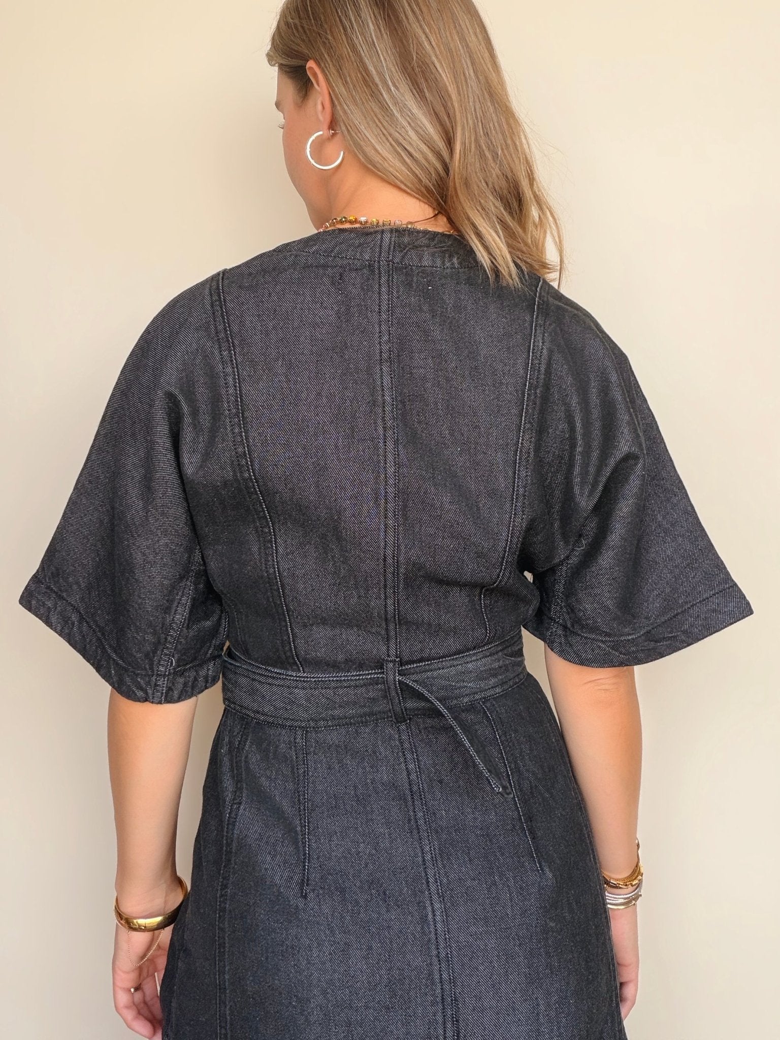 Kaulana Belted Denim Dress - Elle Maxine