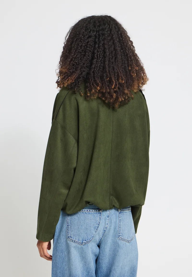 Keisha Suede Bubble Hem Jacket - Elle Maxine