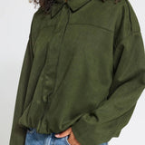 Keisha Suede Bubble Hem Jacket - Elle Maxine