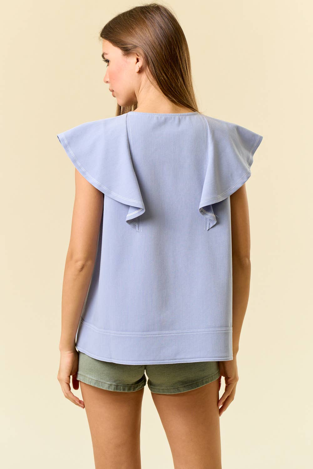 Kellie Ruffle V - Neck Top - Elle Maxine