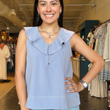 Kellie Ruffle V - Neck Top - Elle Maxine