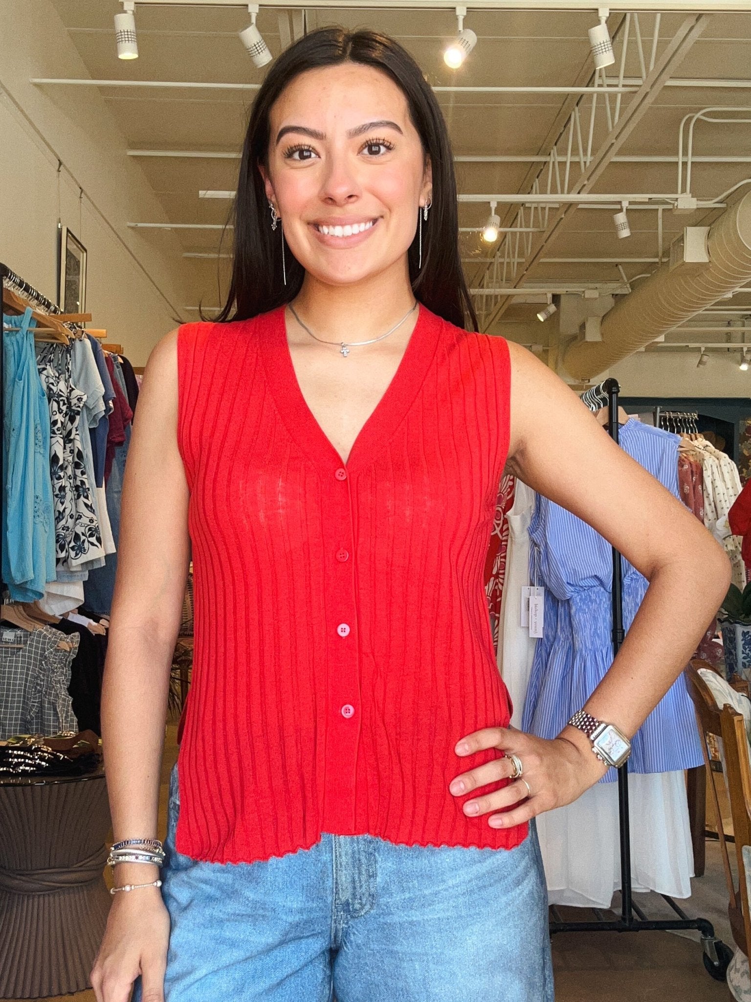 Kelly Button Down Tank - Elle Maxine