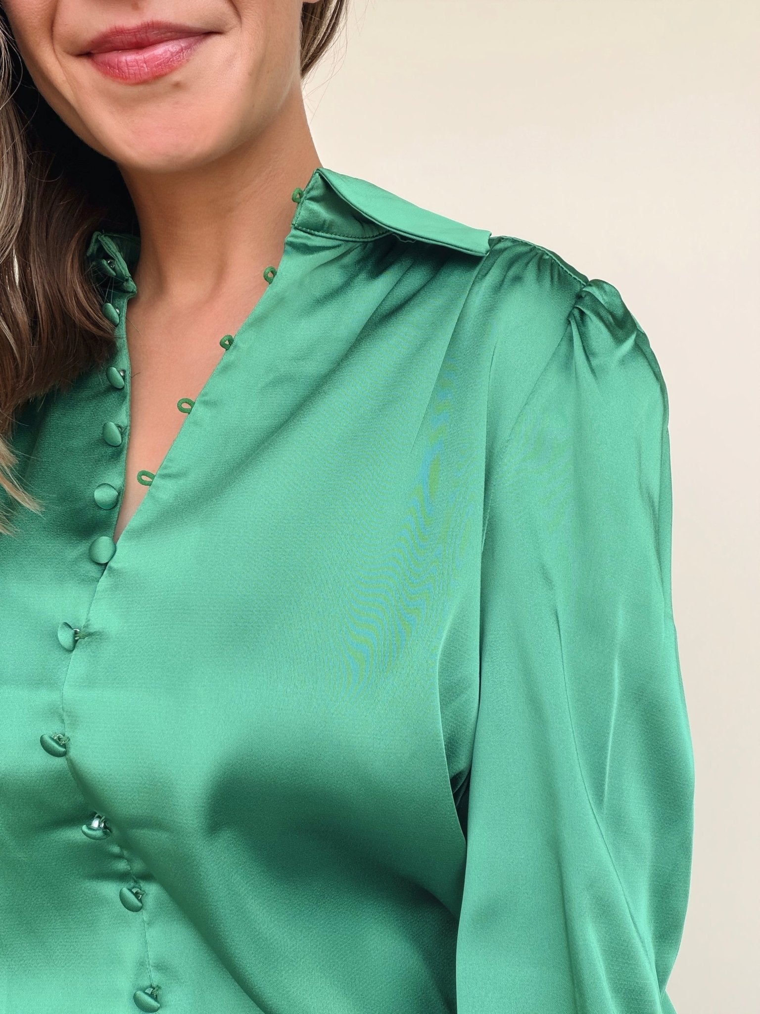 Kelly Button Front Blouse - Elle Maxine
