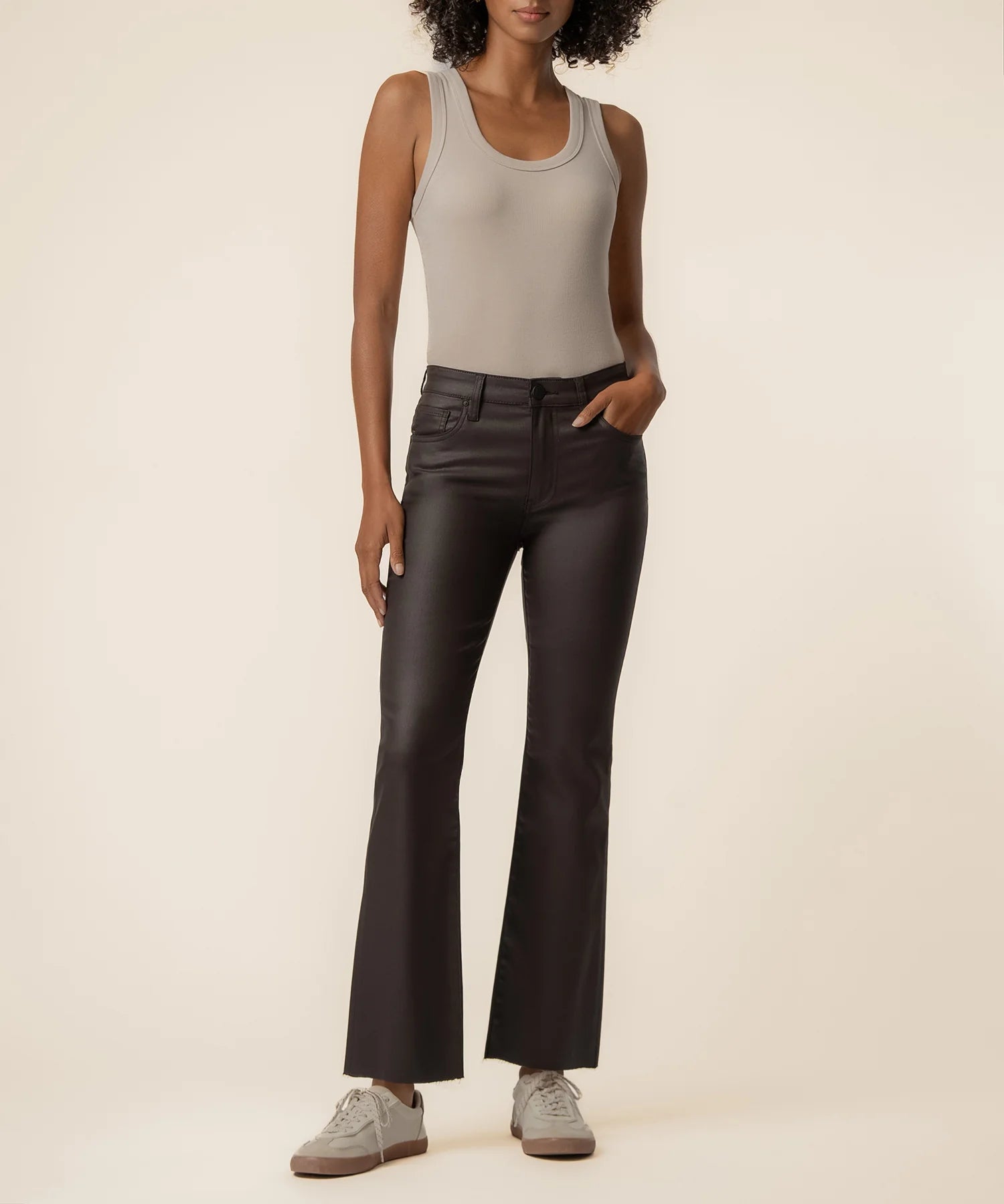 Kelsey Coated High Rise Ankle Flare Jeans - Elle Maxine