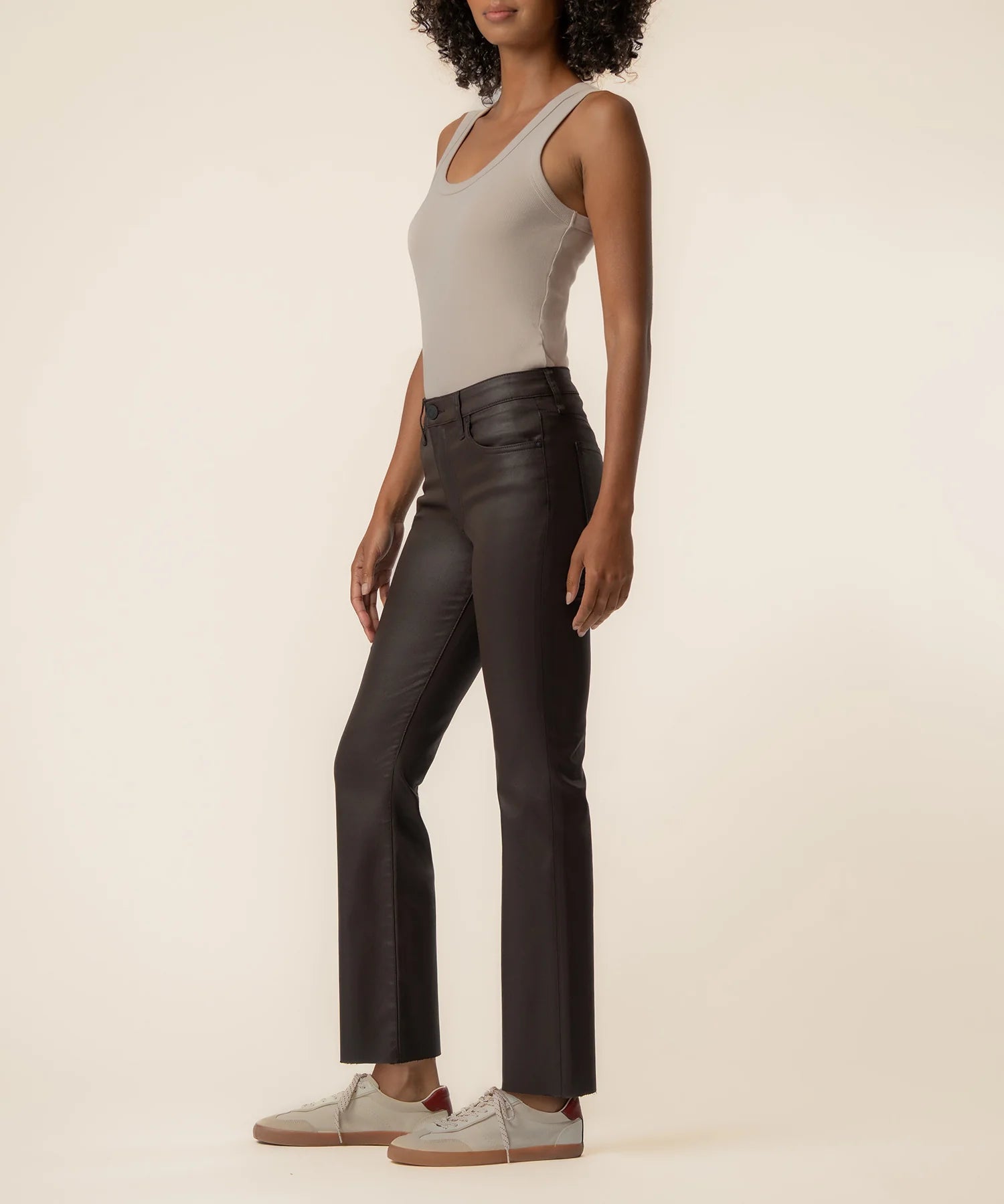 Kelsey Coated High Rise Ankle Flare Jeans - Elle Maxine