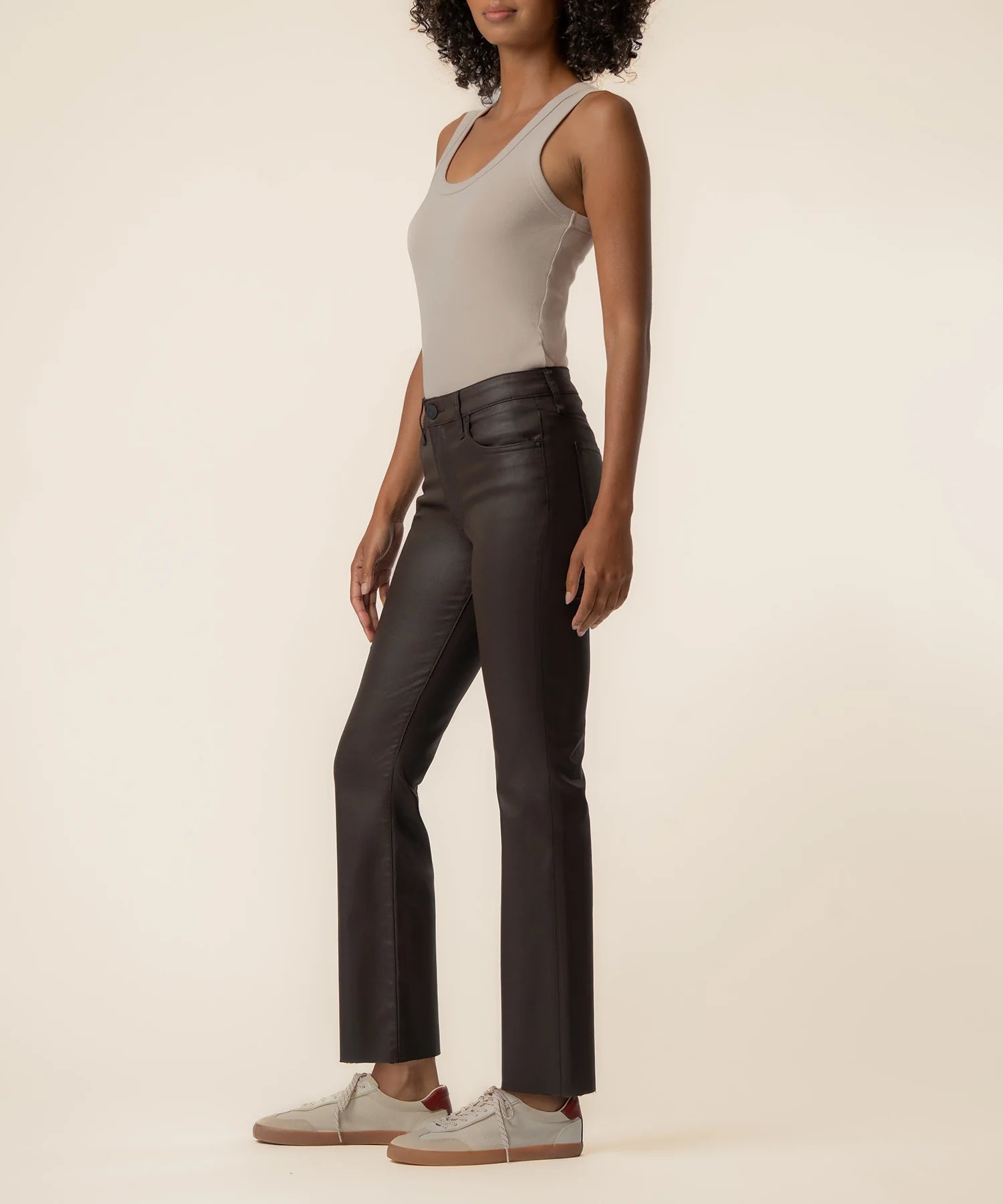 Kelsey Coated High Rise Ankle Flare Jeans - Elle Maxine
