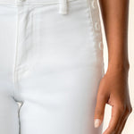 Kelsey High Rise Ankle Flare - White Buttons - Elle Maxine