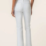 Kelsey High Rise Ankle Flare - White Buttons - Elle Maxine