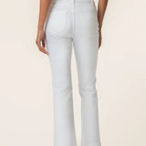 Kelsey High Rise Ankle Flare - White Buttons - Elle Maxine