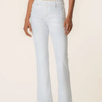 Kelsey High Rise Ankle Flare - White Buttons - Elle Maxine