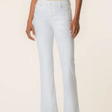 Kelsey High Rise Ankle Flare - White Buttons - Elle Maxine