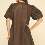 Kennedy Faux Leather Dress - Chocolate - Elle Maxine