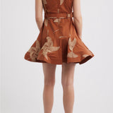 Kenny Topstitched Paneled Dress - Elle Maxine