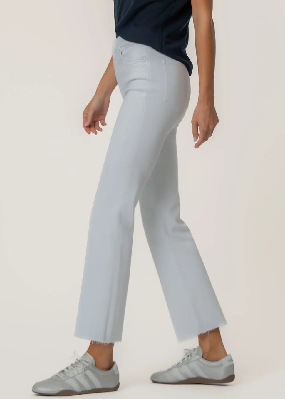 Kesley Mid Rise Ankle Flare - Optic White - Elle Maxine