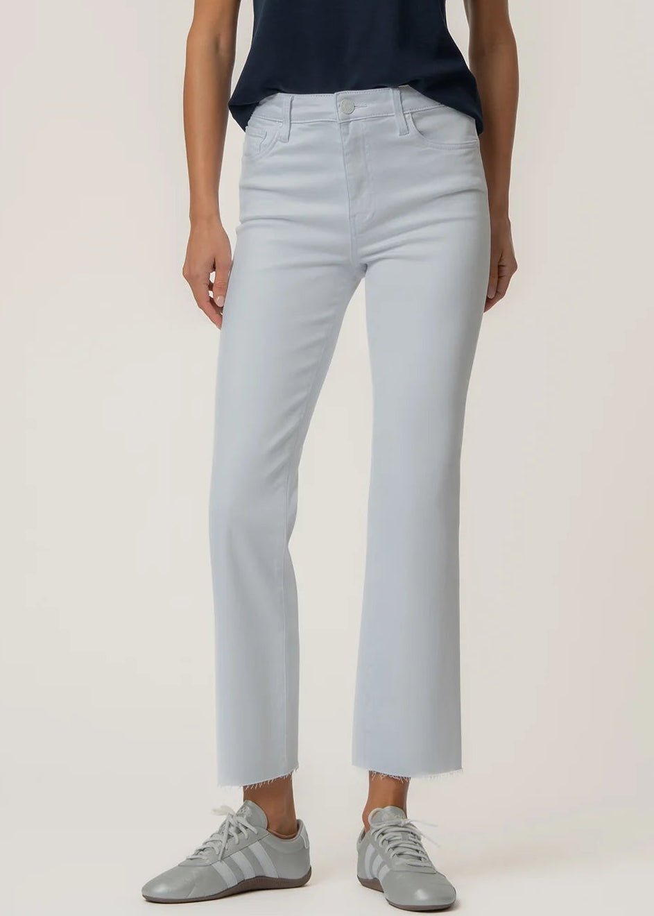 Kesley Mid Rise Ankle Flare - Optic White - Elle Maxine