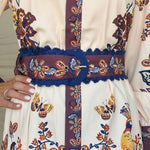 Khyrie Peacock Belted Dress - Elle Maxine