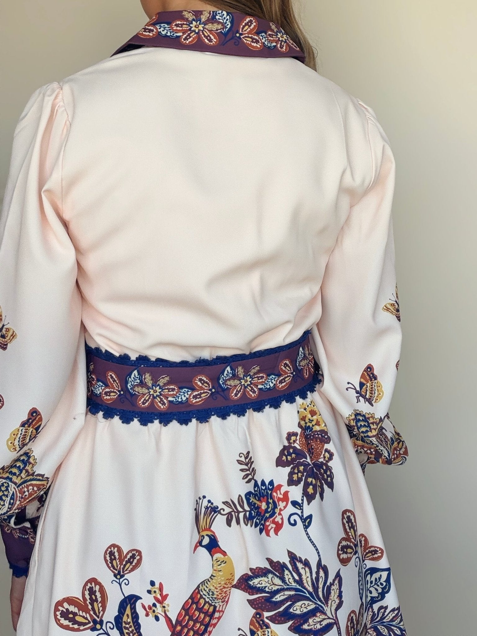 Khyrie Peacock Belted Dress - Elle Maxine