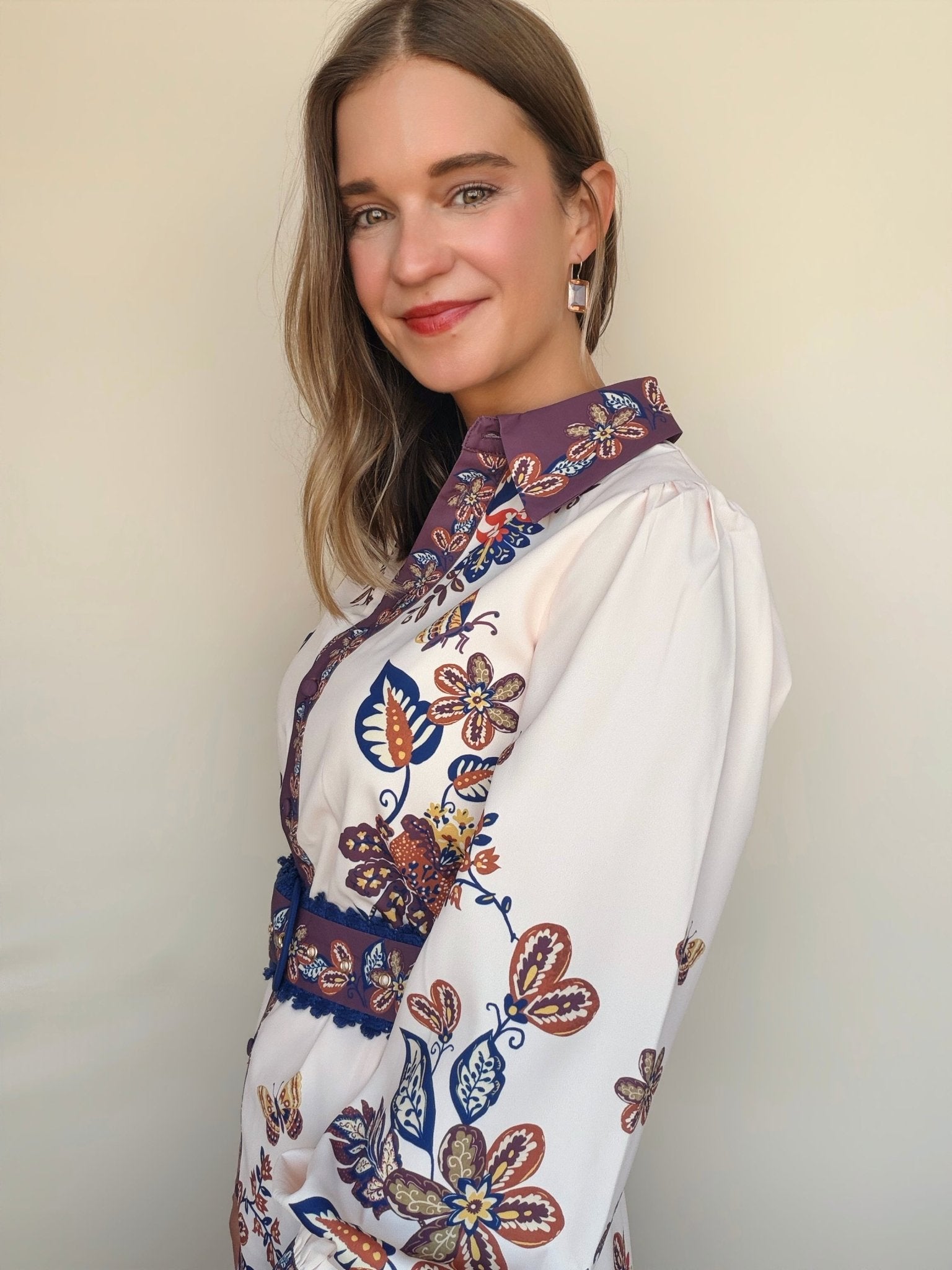 Khyrie Peacock Belted Dress - Elle Maxine
