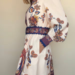 Khyrie Peacock Belted Dress - Elle Maxine