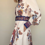Khyrie Peacock Belted Dress - Elle Maxine