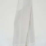 Kiana Linen Pull On Pant - Whisper White - Elle Maxine